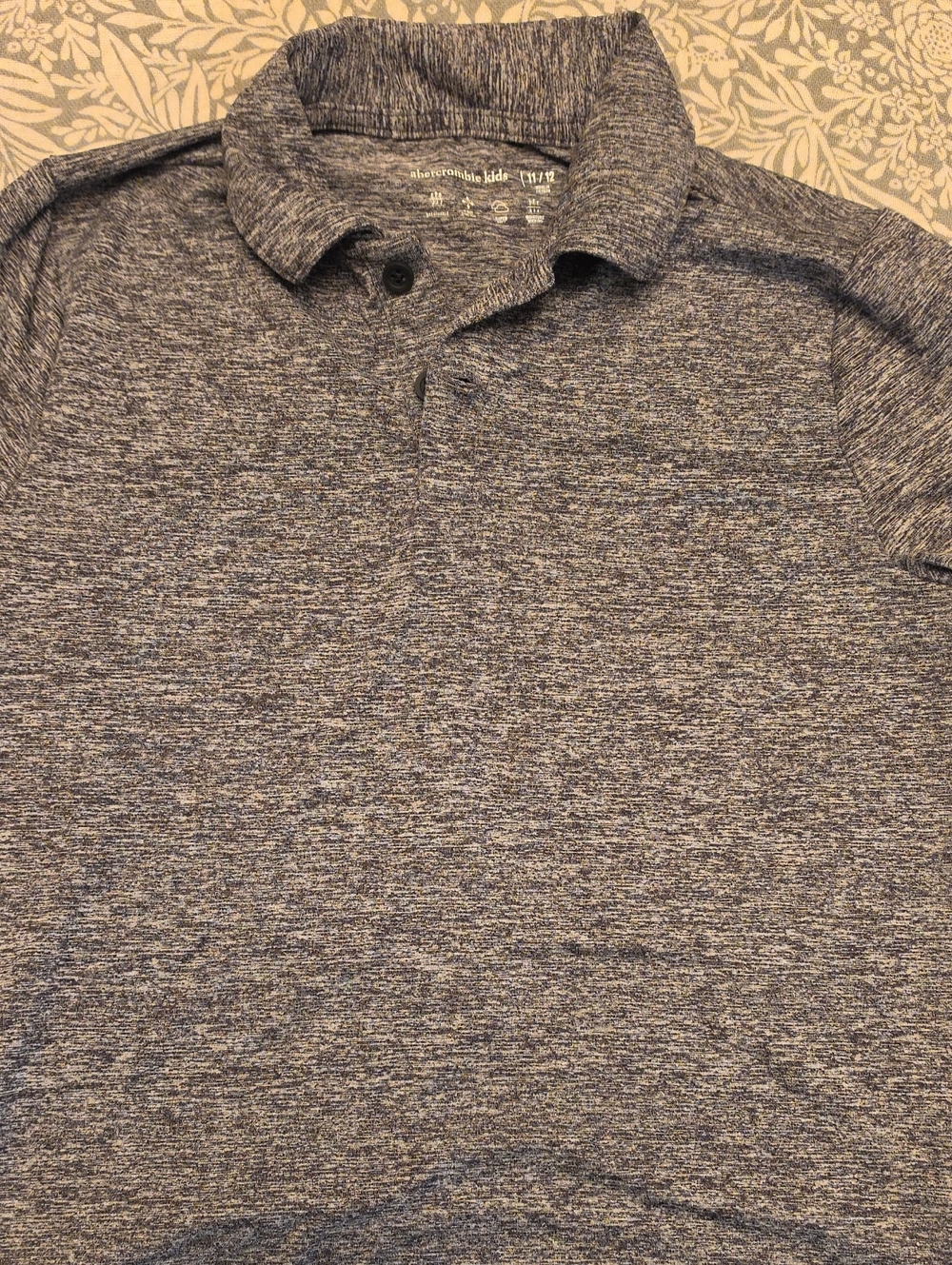 abercrombie kids navy heather short sleeve polo